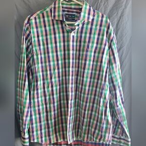 Charleston Threads Men's Multicolor Checkered Shirt, 100% Cotton